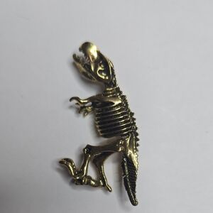 Gold T-Rex Dinosaur Brooch
